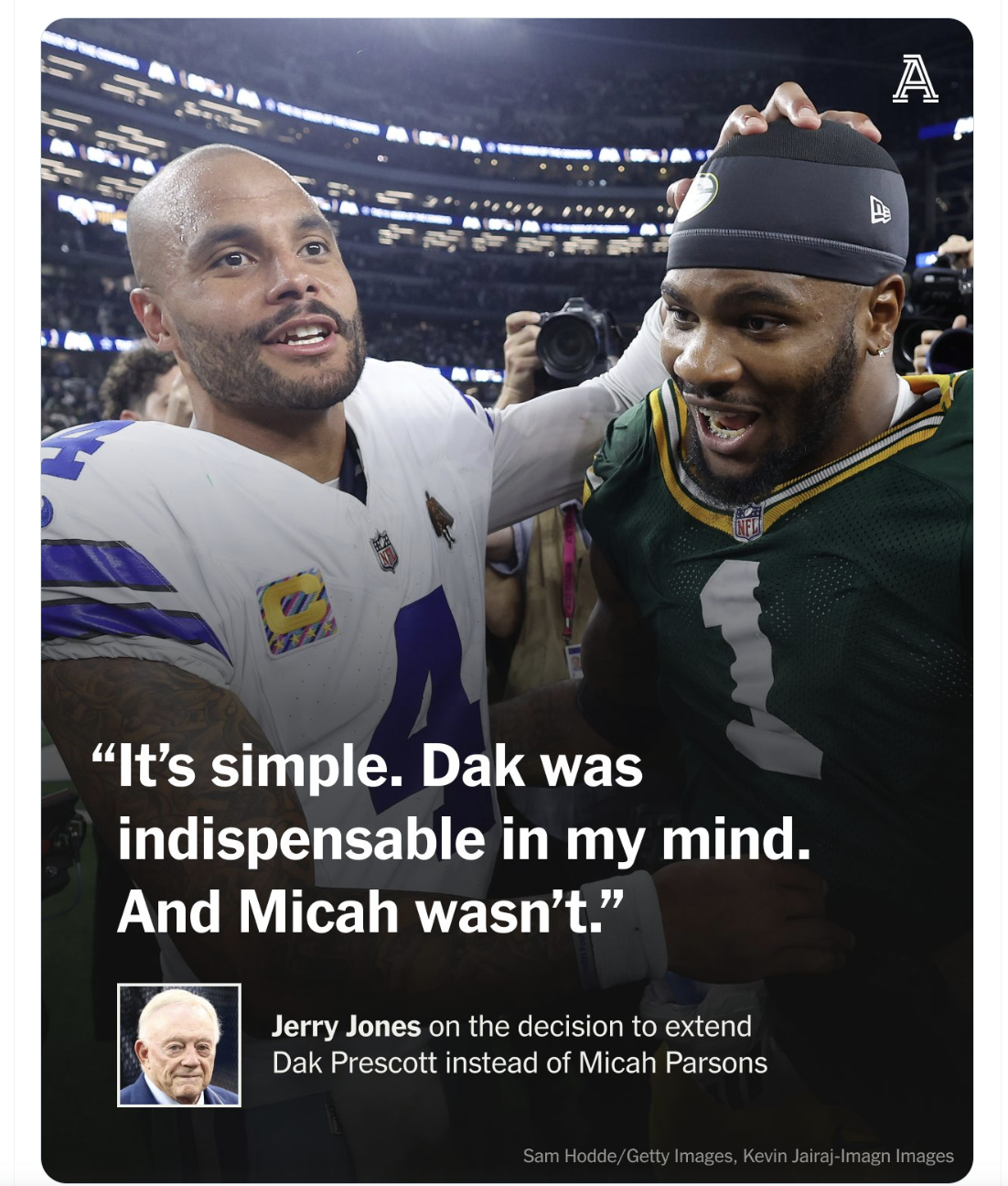 Jerry Jones Breaks Silence on Micah Parsons Trade After Packers-Cowboys